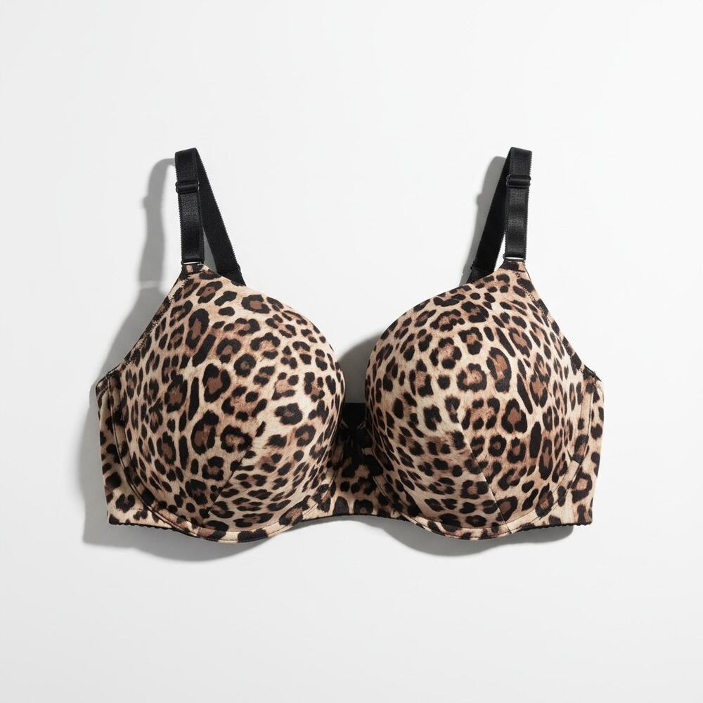 NEW Torrid Curve 50B Leopard Print Bra Lightly Lined T-Shirt Underwire